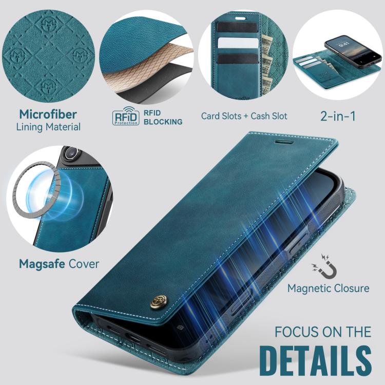 For iPhone Air CaseMe C49 MagSafe RFID Blocking Detachable Wallet Leather Phone Case(Green) - iPhone Air Cases by CaseMe | Online Shopping UK | buy2fix