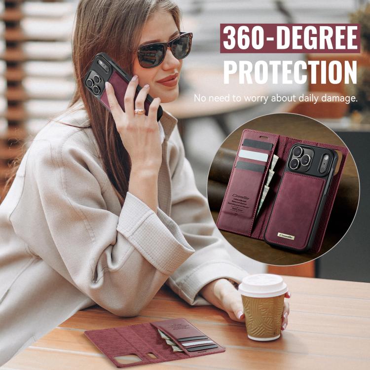 For iPhone 17 Pro Max CaseMe C49 MagSafe RFID Blocking Detachable Wallet Leather Phone Case(Red) - iPhone 17 Pro Max Cases by CaseMe | Online Shopping UK | buy2fix