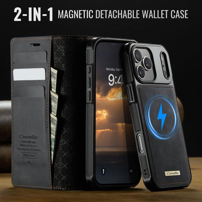 For iPhone 17 Pro Max CaseMe C49 MagSafe RFID Blocking Detachable Wallet Leather Phone Case(Black) - iPhone 17 Pro Max Cases by CaseMe | Online Shopping UK | buy2fix