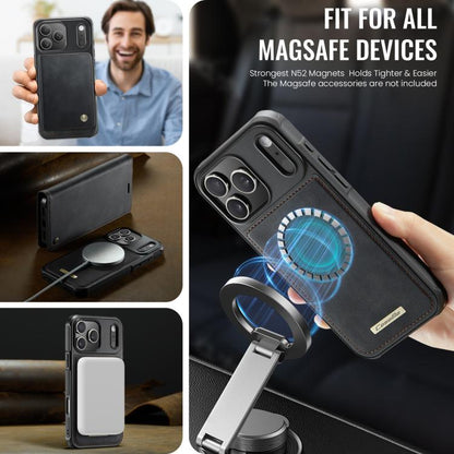 For iPhone 17 Pro Max CaseMe C49 MagSafe RFID Blocking Detachable Wallet Leather Phone Case(Black) - iPhone 17 Pro Max Cases by CaseMe | Online Shopping UK | buy2fix