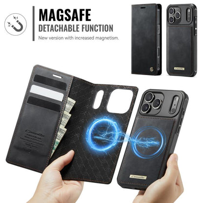 For iPhone 17 Pro Max CaseMe C49 MagSafe RFID Blocking Detachable Wallet Leather Phone Case(Black) - iPhone 17 Pro Max Cases by CaseMe | Online Shopping UK | buy2fix