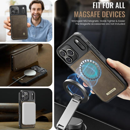 For iPhone 17 Pro Max CaseMe C49 MagSafe RFID Blocking Detachable Wallet Leather Phone Case(Coffee) - iPhone 17 Pro Max Cases by CaseMe | Online Shopping UK | buy2fix