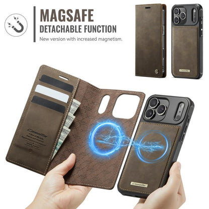 For iPhone 17 Pro Max CaseMe C49 MagSafe RFID Blocking Detachable Wallet Leather Phone Case(Coffee) - iPhone 17 Pro Max Cases by CaseMe | Online Shopping UK | buy2fix