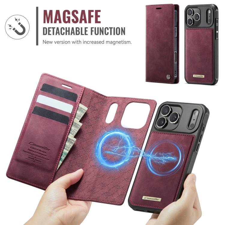 For iPhone 17 Pro CaseMe C49 MagSafe RFID Blocking Detachable Wallet Leather Phone Case(Red) - iPhone 17 Pro Cases by CaseMe | Online Shopping UK | buy2fix