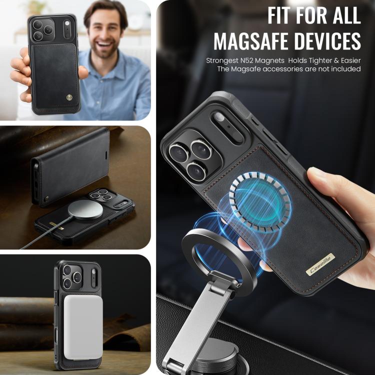 For iPhone 17 Pro CaseMe C49 MagSafe RFID Blocking Detachable Wallet Leather Phone Case(Black) - iPhone 17 Pro Cases by CaseMe | Online Shopping UK | buy2fix