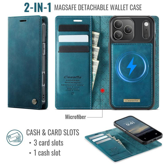 For iPhone 17 Pro CaseMe C49 MagSafe RFID Blocking Detachable Wallet Leather Phone Case(Green) - iPhone 17 Pro Cases by CaseMe | Online Shopping UK | buy2fix