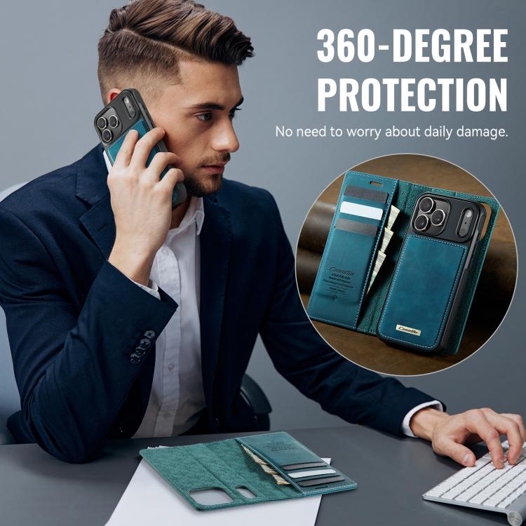 For iPhone 17 Pro CaseMe C49 MagSafe RFID Blocking Detachable Wallet Leather Phone Case(Green) - iPhone 17 Pro Cases by CaseMe | Online Shopping UK | buy2fix