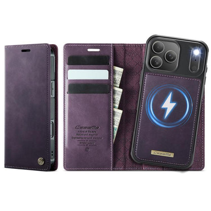 For iPhone 17 Pro CaseMe C49 MagSafe RFID Blocking Detachable Wallet Leather Phone Case(Purple) - iPhone 17 Pro Cases by CaseMe | Online Shopping UK | buy2fix