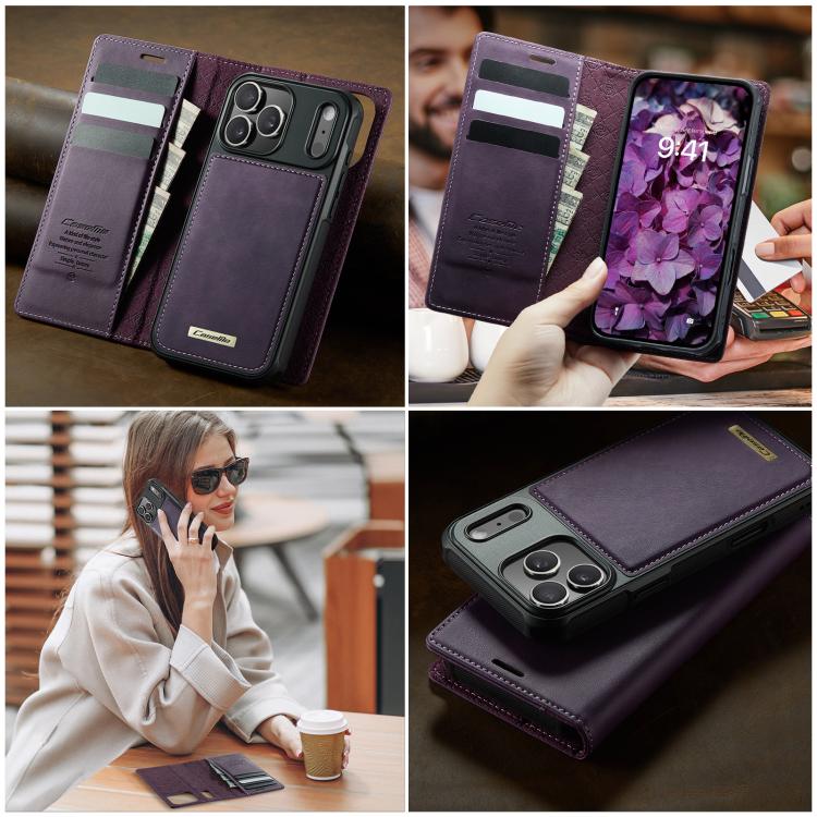 For iPhone 17 Pro CaseMe C49 MagSafe RFID Blocking Detachable Wallet Leather Phone Case(Purple) - iPhone 17 Pro Cases by CaseMe | Online Shopping UK | buy2fix