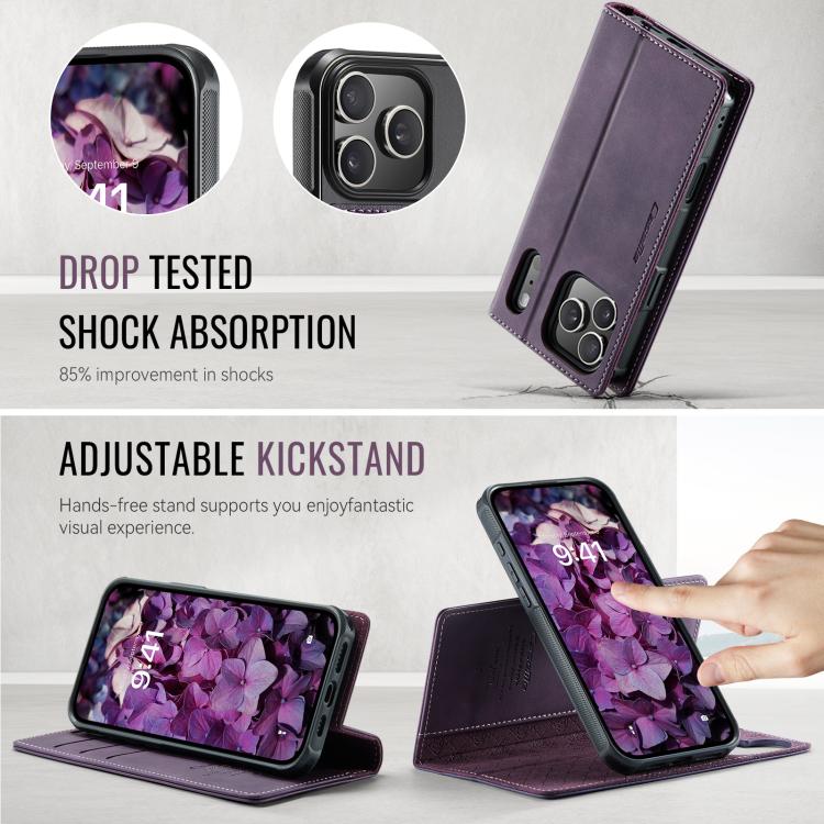 For iPhone 17 Pro CaseMe C49 MagSafe RFID Blocking Detachable Wallet Leather Phone Case(Purple) - iPhone 17 Pro Cases by CaseMe | Online Shopping UK | buy2fix