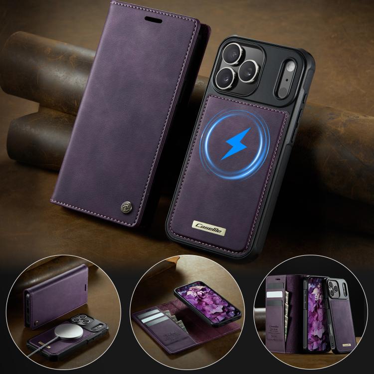 For iPhone 17 Pro CaseMe C49 MagSafe RFID Blocking Detachable Wallet Leather Phone Case(Purple) - iPhone 17 Pro Cases by CaseMe | Online Shopping UK | buy2fix