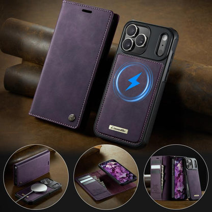 For iPhone 17 Pro CaseMe C49 MagSafe RFID Blocking Detachable Wallet Leather Phone Case(Purple) - iPhone 17 Pro Cases by CaseMe | Online Shopping UK | buy2fix