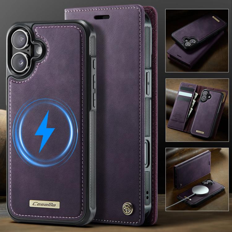 For iPhone 17 CaseMe C49 MagSafe RFID Blocking Detachable Wallet Leather Phone Case(Purple) - iPhone 17 Cases by CaseMe | Online Shopping UK | buy2fix