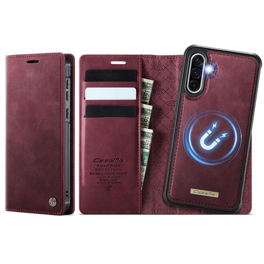 For Samsung Galaxy A56 5G CaseMe C49 Magnetic RFID Blocking Detachable Wallet Leather Phone Case(Red)