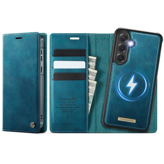 For Samsung Galaxy S24 / S25 CaseMe C49 Magnetic RFID Blocking Detachable Wallet Leather Phone Case(Green)