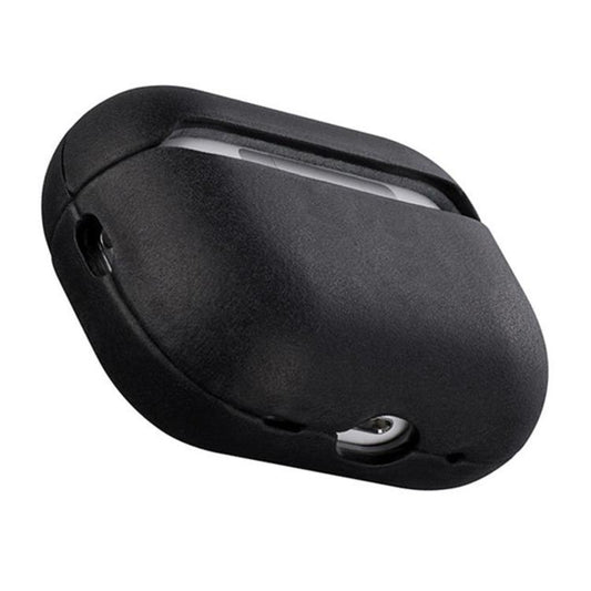 For AirPods Pro 2 Crazy Horse Genuine Leather Earbuds Protective Case(Black) - For AirPods Pro 2 by buy2fix | Online Shopping UK | buy2fix