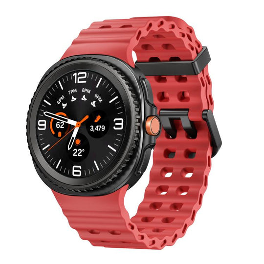 For Galaxy Watch9 / 8 / 8 Classic Ocean Style Quick Release Buckle Solid Color Silicone Watch Band(Red)