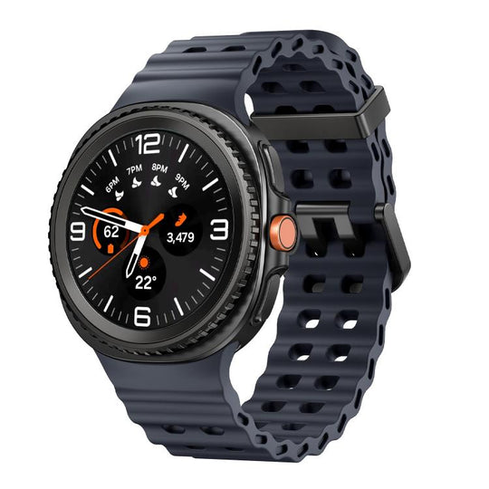 For Galaxy Watch9 / 8 / 8 Classic Ocean Style Quick Release Buckle Solid Color Silicone Watch Band(Dark Gray)