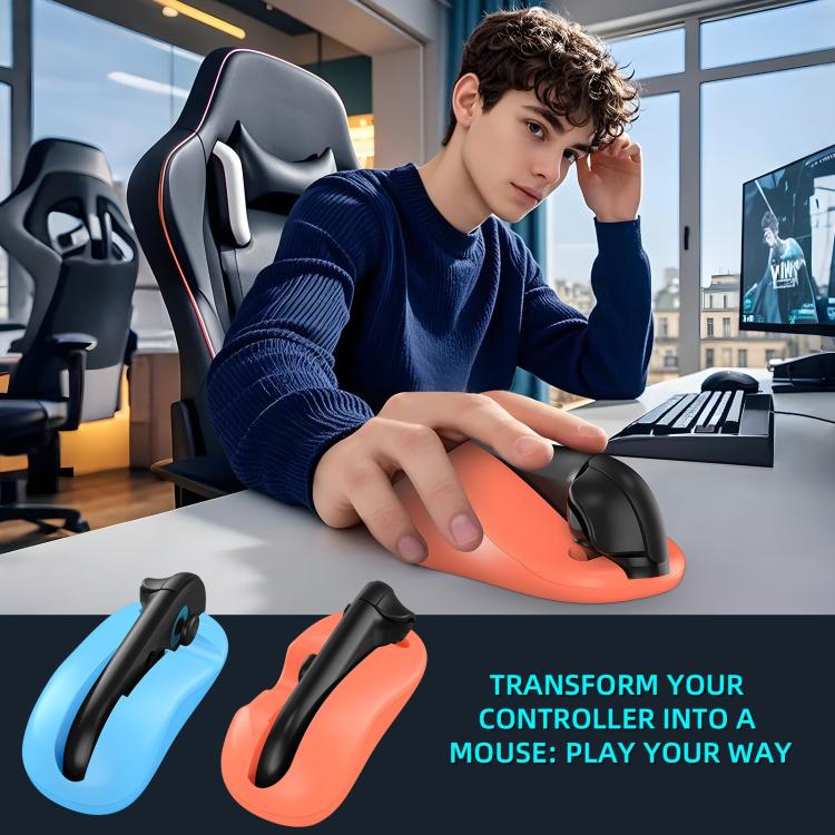 For Nintendo Switch 2  Mini Portable Handle Turns To A Mouse In Seconds(Orange Blue) - Gamepads by buy2fix | Online Shopping UK | buy2fix