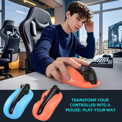 For Nintendo Switch 2  Mini Portable Handle Turns To A Mouse In Seconds(Orange Blue) - Gamepads by buy2fix | Online Shopping UK | buy2fix