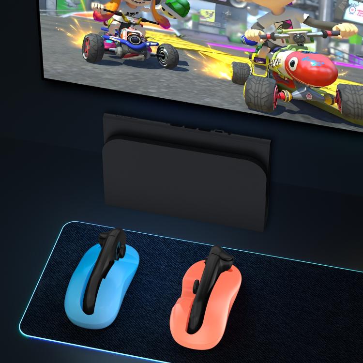 For Nintendo Switch 2  Mini Portable Handle Turns To A Mouse In Seconds(Orange Blue) - Gamepads by buy2fix | Online Shopping UK | buy2fix