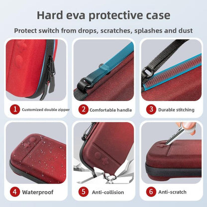For Nintendo Switch 2 Portable Game Console Hard Case Storage Protective Bag(Black Red Gradient) - Bags by buy2fix | Online Shopping UK | buy2fix