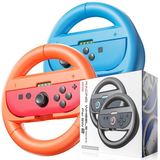 For Nintendo Switch 2 Left And Right Handle Racing Steering Wheel Grips Set(Black) - Gamepads by buy2fix | Online Shopping UK | buy2fix