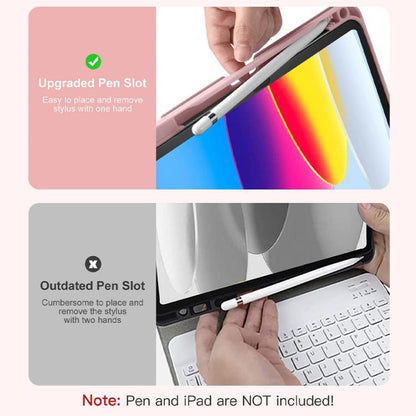 For iPad Air 11 2025 / 2024 Bluetooth Keyboard Silicone Leather Tablet Case with Pen Slot(Lavender Purple) - For iPad Air by buy2fix | Online Shopping UK | buy2fix