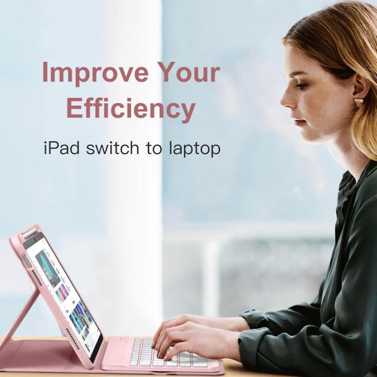 For iPad Air 11 2025 / 2024 Bluetooth Keyboard Silicone Leather Tablet Case with Pen Slot(Lavender Purple) - For iPad Air by buy2fix | Online Shopping UK | buy2fix