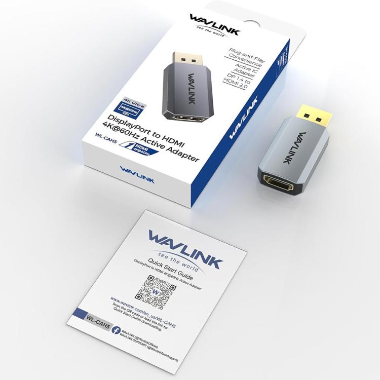 WAVLINK CAH5 For PC TV Projector DisplayPort to HDMI Adapter 4K 60Hz Video Converter - Converter by WAVLINK | Online Shopping UK | buy2fix