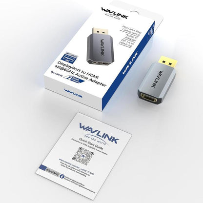 WAVLINK CAH5 For PC TV Projector DisplayPort to HDMI Adapter 4K 60Hz Video Converter - Converter by WAVLINK | Online Shopping UK | buy2fix