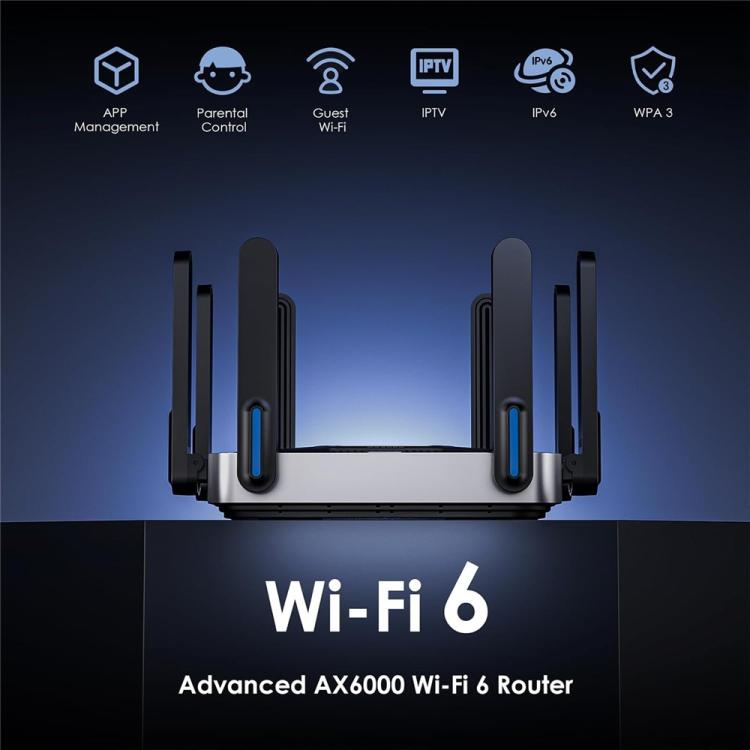 WAVLINK WN592AX6 2.5G Multi Gig Port Quad Core CPU AX6000 Dual Band WiFi 6 Router, Plug:UK Plug - Wireless Routers by WAVLINK | Online Shopping UK | buy2fix