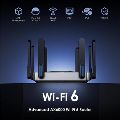 WAVLINK WN592AX6 2.5G Multi Gig Port Quad Core CPU AX6000 Dual Band WiFi 6 Router, Plug:UK Plug - Wireless Routers by WAVLINK | Online Shopping UK | buy2fix