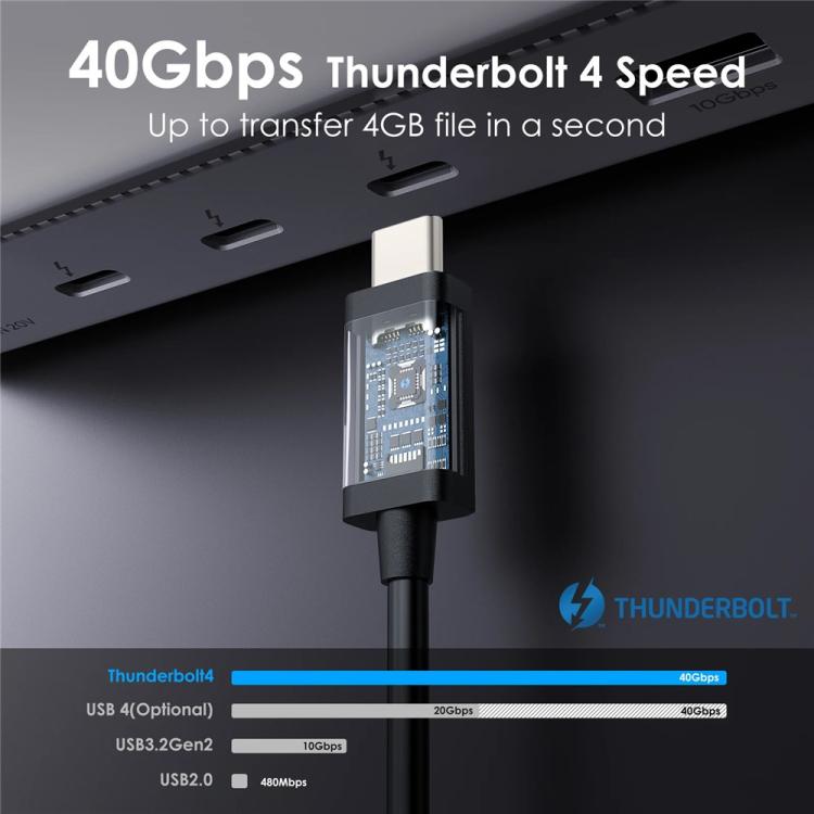 WAVLINK T4C7P USB-C / Type-C to Type-C 40Gbps Thunderbolt 4 Data Cable - USB-C & Type-C Cable by WAVLINK | Online Shopping UK | buy2fix