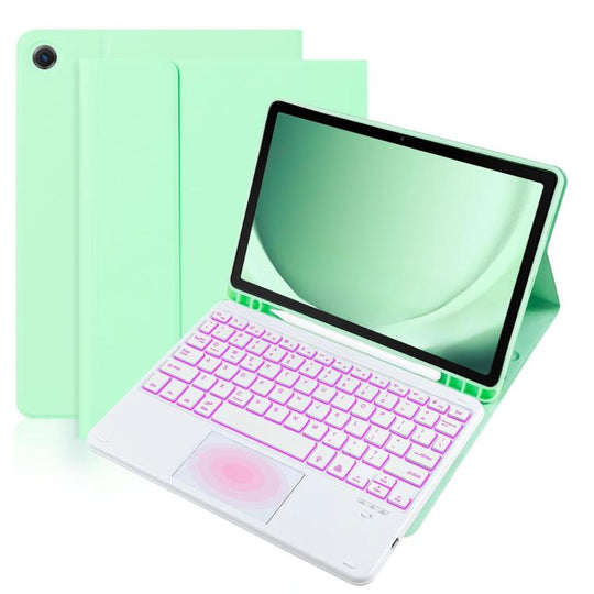 For Samsung Galaxy Tab A8 2021 Touch Bluetooth Colorful Backlit Keyboard Case(Light Green)