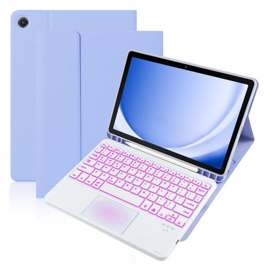 For Samsung Galaxy Tab S6 Lite 2020 / 2022 / 2024 Touch Bluetooth Colorful Backlit Keyboard Case(Light Purple)
