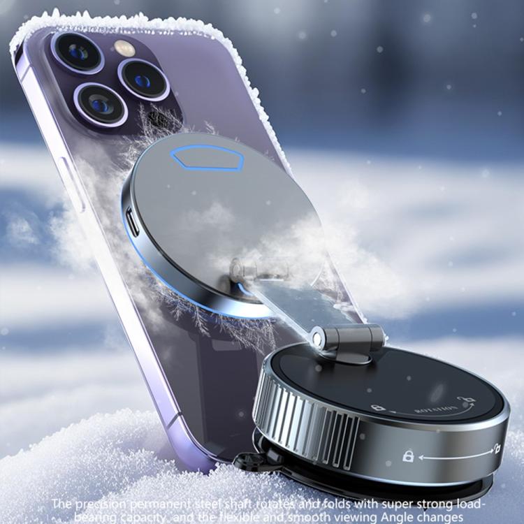 K3 With Colorful Light Rotating Magnetic Car Wireless Charging Vacuum Sucker Phone Stand - Wireless Charger Holders by buy2fix | Online Shopping UK | buy2fix