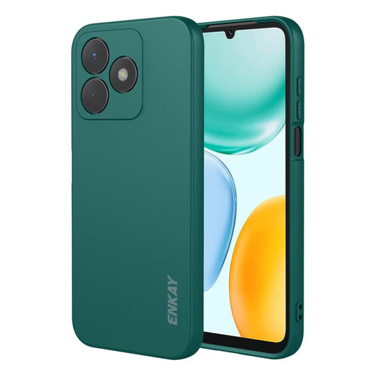 For Honor X5c / X5c Plus ENKAY Hat-Prince Liquid Silicone Shockproof Soft Phone Case(Dark Green)