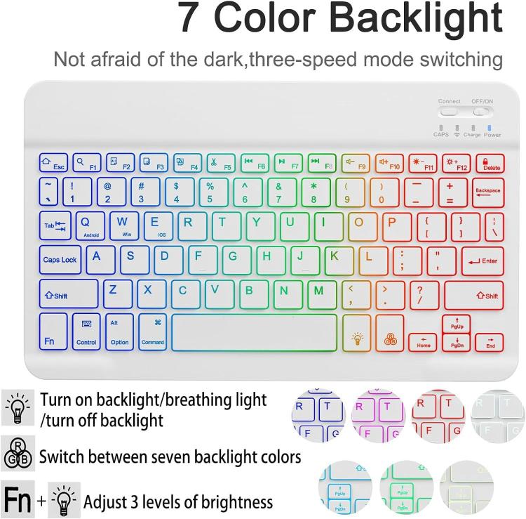 For iPad Pro 11 2024 Backlit Colorful Bluetooth Keyboard Protective Leather Case(Sky Blue) - For iPad Pro by buy2fix | Online Shopping UK | buy2fix