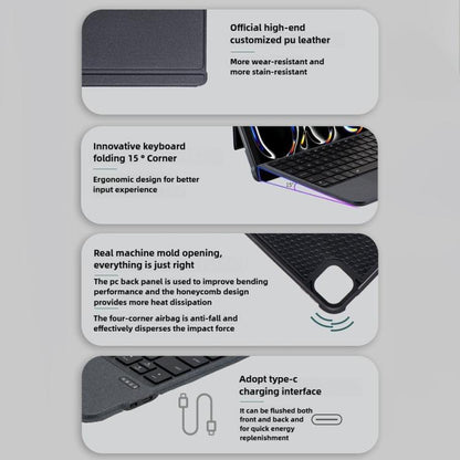 For iPad Air 2022 / 2020 10.9 Magnetized Separation Of The Wonderful Control Keyboard Four Corners Of The Drop-Proof PU Protective Case - For iPad Air by buy2fix | Online Shopping UK | buy2fix