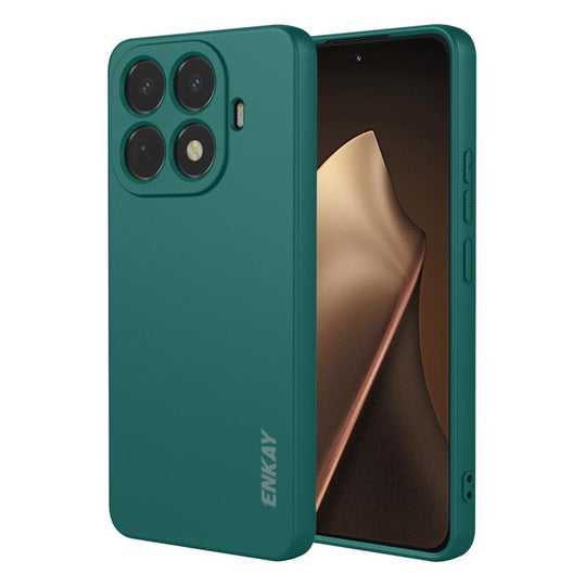 For Xiaomi 15T Pro ENKAY Liquid Silicone Soft Shockproof Phone Case(Dark Green)