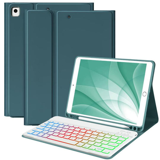 For iPad 2022 Magnetic Bluetooth Color Keyboard Case(Dark Night Green)