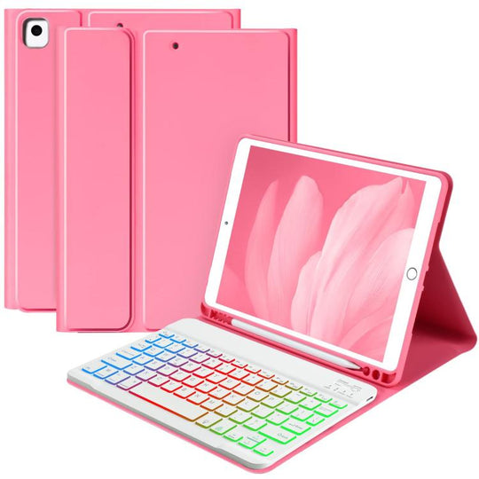 For iPad 2022 Magnetic Bluetooth Color Keyboard Case(Begonia Red)