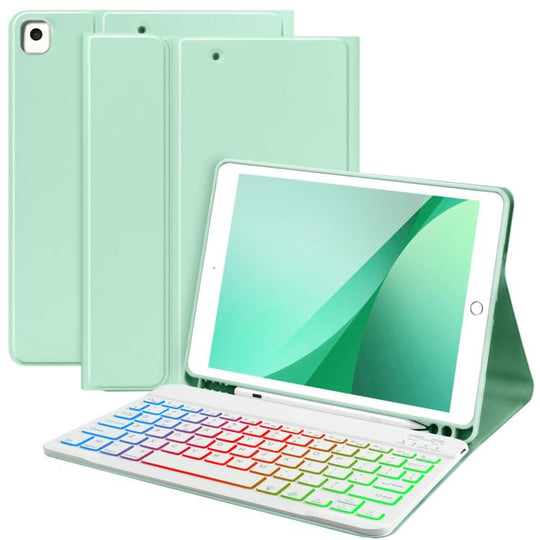 For iPad 2025 Magnetic Bluetooth Color Keyboard Case(Tender Green)