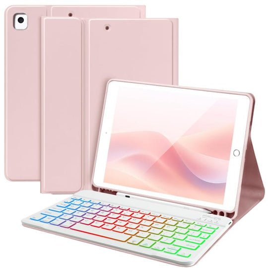 For iPad 2025 Magnetic Bluetooth Color Keyboard Case(Cherry Pink)