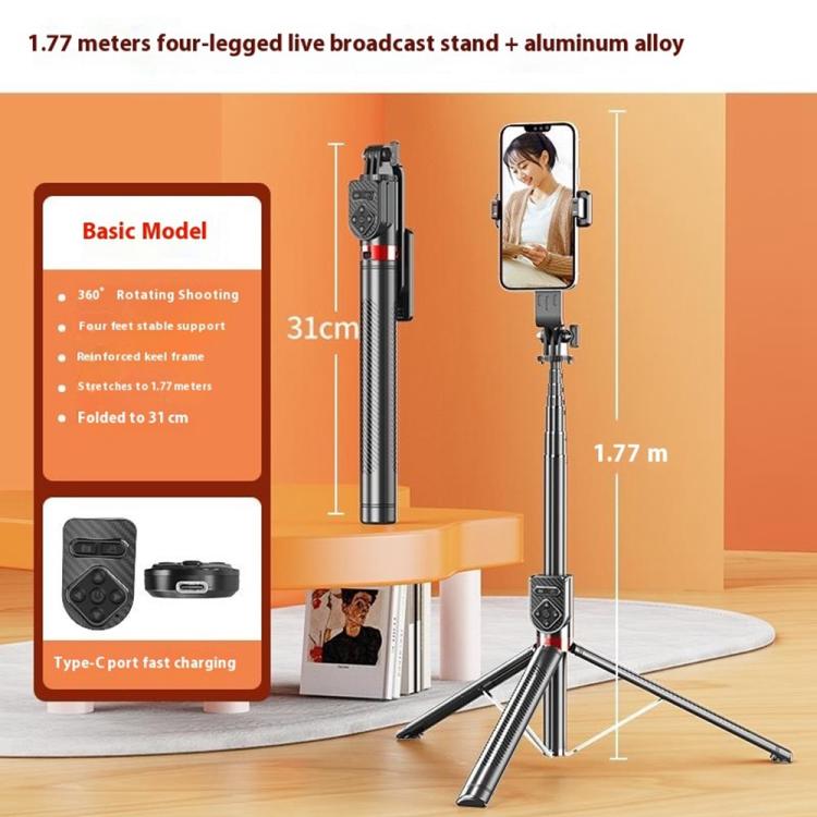 P100TK For Outdoor Photography Selfie Stick 360 Degree Rotation Anti Shake Phone Tripod Stand - Tripods by buy2fix | Online Shopping UK | buy2fix