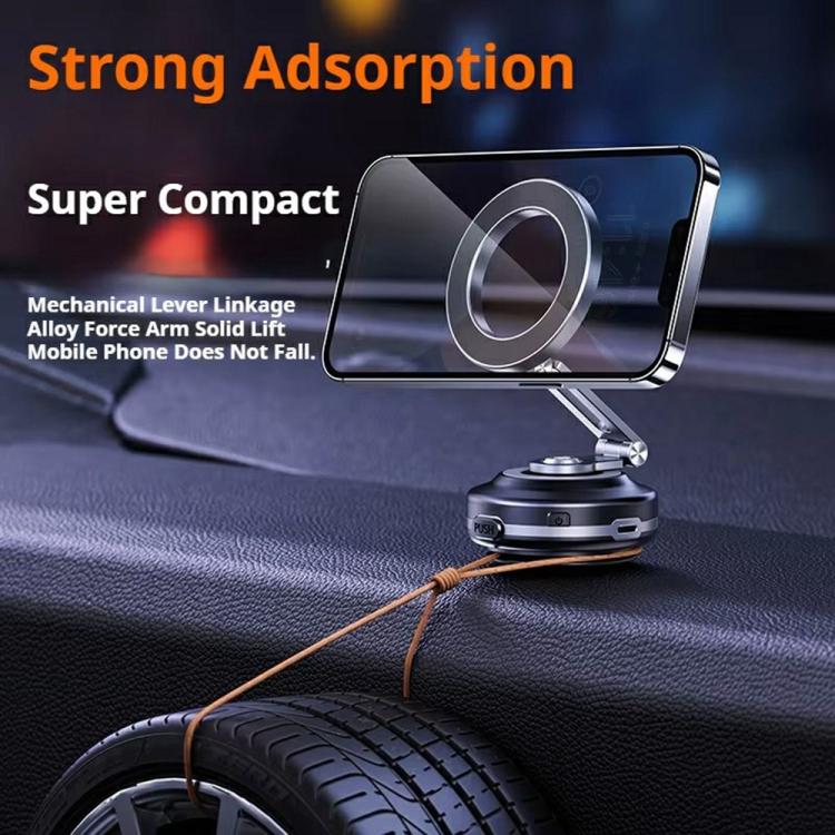 X64 Car Phone Mount Foldable Magnetic Electric Vacuum Suction Smartphones Bracket(Dark Grey) - Universal Car Holders by buy2fix | Online Shopping UK | buy2fix