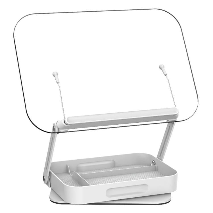 R22H Adjustable Rotating Foldable Laptop Tablet Book Holder Stand with Bottom Storage Box - Laptop Stand by buy2fix | Online Shopping UK | buy2fix