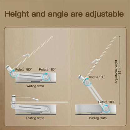 R22H Adjustable Rotating Foldable Laptop Tablet Book Holder Stand with Bottom Storage Box - Laptop Stand by buy2fix | Online Shopping UK | buy2fix