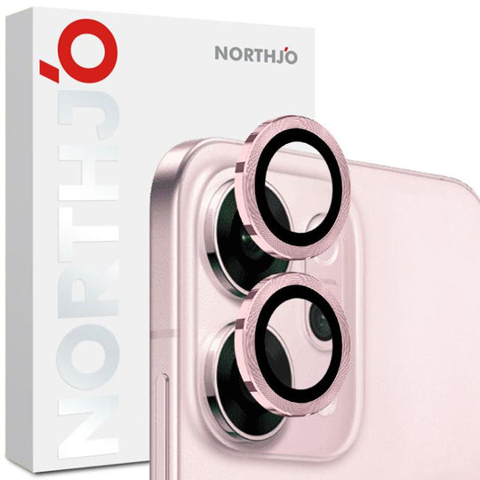 For OPPO Reno14 Global NORTHJO Camera Lens Protector CD Metal Ring Tempered Glass Film(Pink)